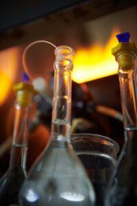 Close up of test tubes