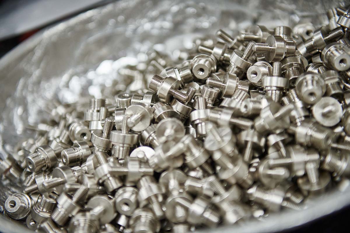 Close up of metal bolts